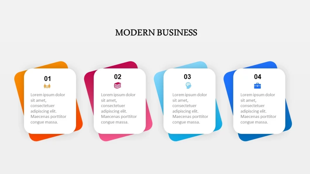 انفوجرافيك أربعة خيارات احترافية مميزة للمشاريع في برنامج بوربوينت