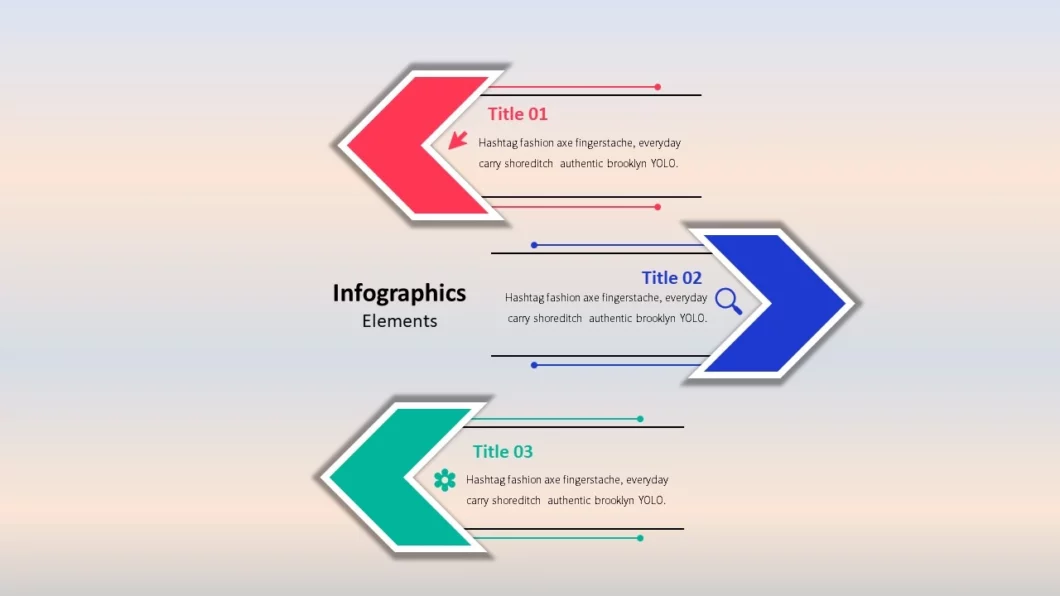 انفوجرافيك ثلاثة خيارات احترافية مميزة للمشاريع في برنامج بوربوينت