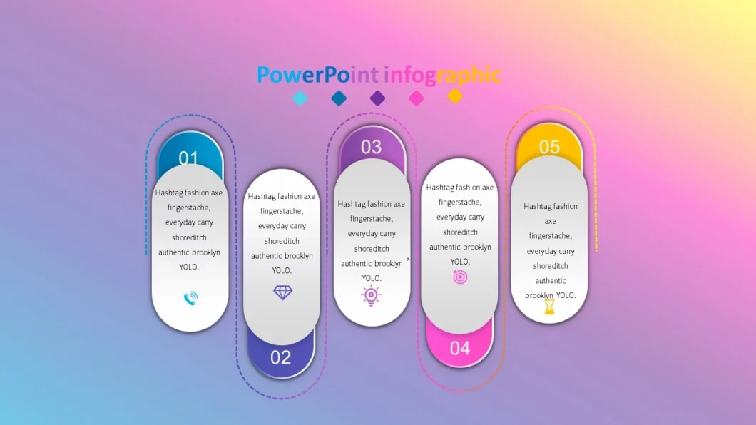 انفوجرافيك خمسة خيارات احترافية مميزة للمشاريع في برنامج بوربوينت