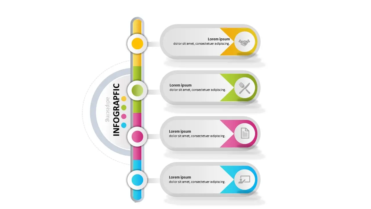 عرض تقديمي1 انفوجرافيك أربع خيارات احترافية في برنامج بوربوينت