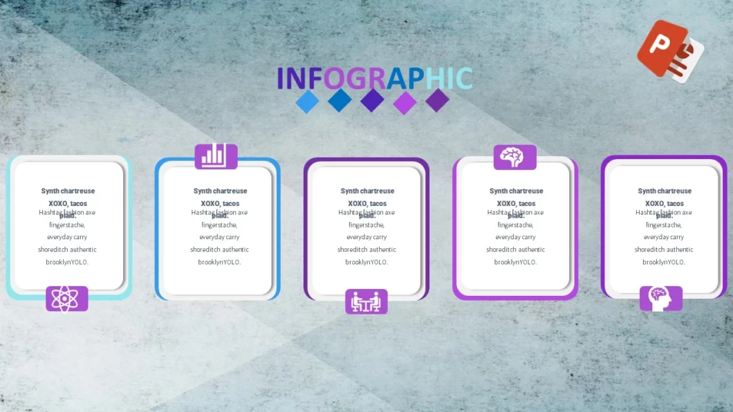 إنشاء انفجرافيك خمسة خيارات في برنامج بوربوينت لعرض الأفكار