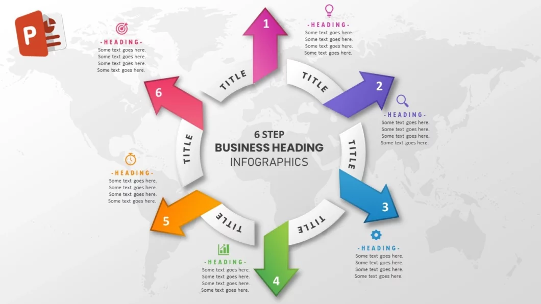 ستة خيارات انفوجرافيك مميزة احترافية للمشاريع في برنامج بوربوينت