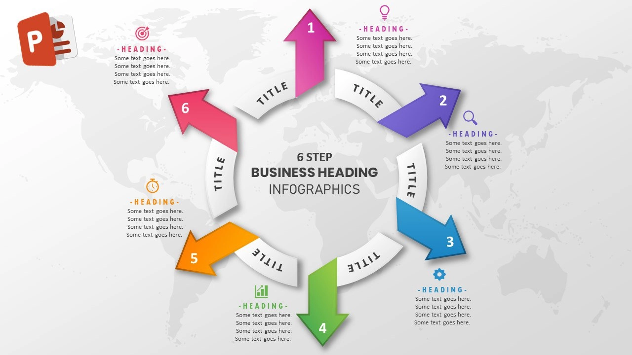 ستة خيارات انفوجرافيك مميزة احترافية للمشاريع في برنامج بوربوينت