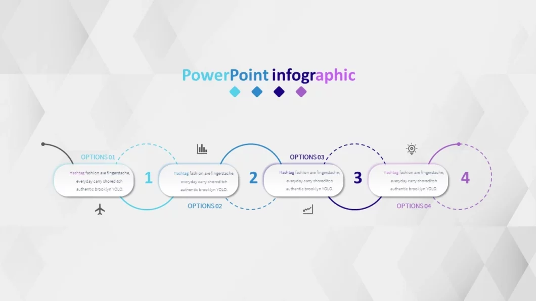 إنشاء انفجرافيك أربعة خيارات في برنامج بوربوينت لعرض الأفكار
