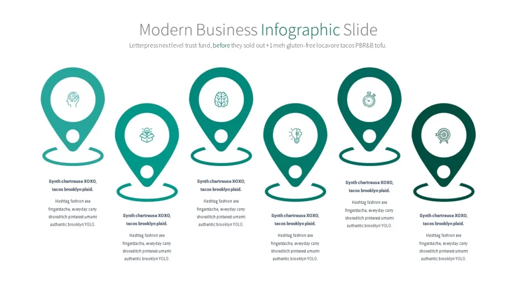 تصميم انفوجرافيك ستة خيارات احترافي  في برنامج بوربوينت