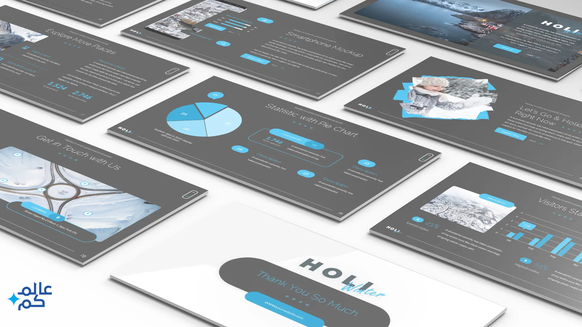 المصغرة (11) قالب بوربوينت 360 شريحة لدروس عن الشتاء الثلجي البارد مع ملحقات تصميم وثيمات لونية مميزة وشرائح انفوجرافيك