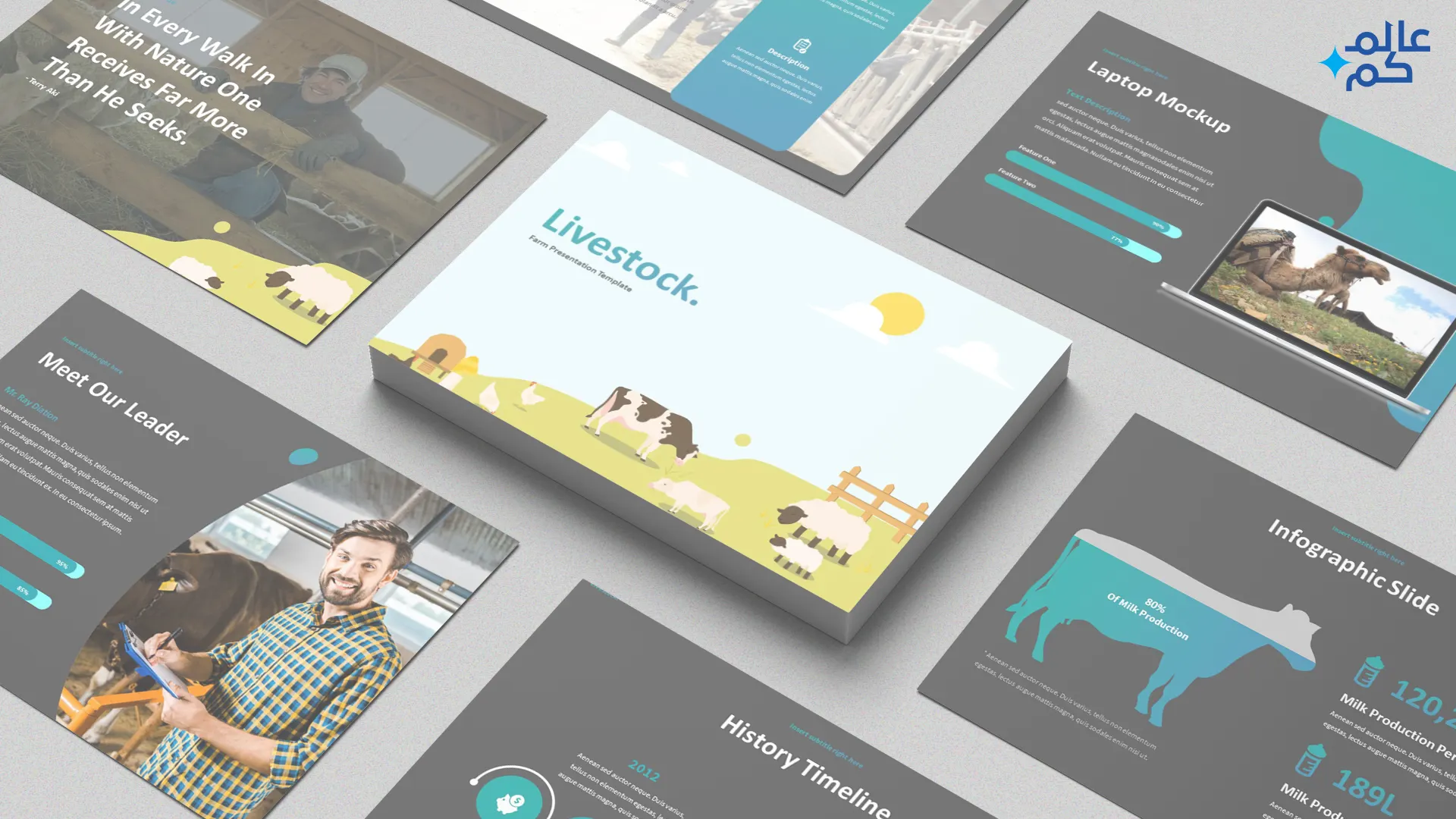 المصغرة (13) قالب بوربوينت600 شريحة لدروس عن علم الأحياء و تربية الحيوانات مع ملحقات تصميم وثيمات لونية مميزة