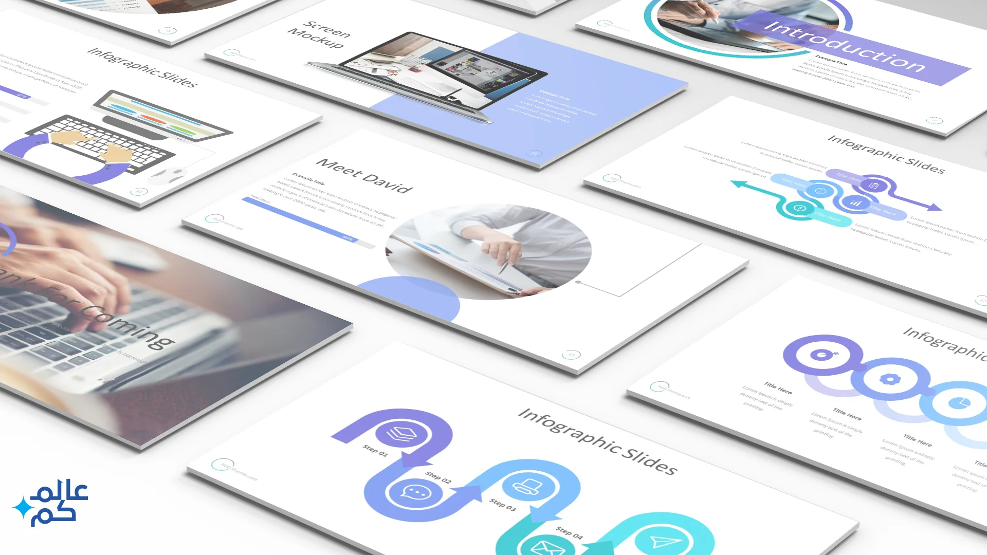 المصغرة (10) قالب بوربوينت160 شريحة لدروس تعليمية عن اعمال المشاريع مع ملحقات تصميم وثيمات لونية مميزة وشرائح انفوغراف