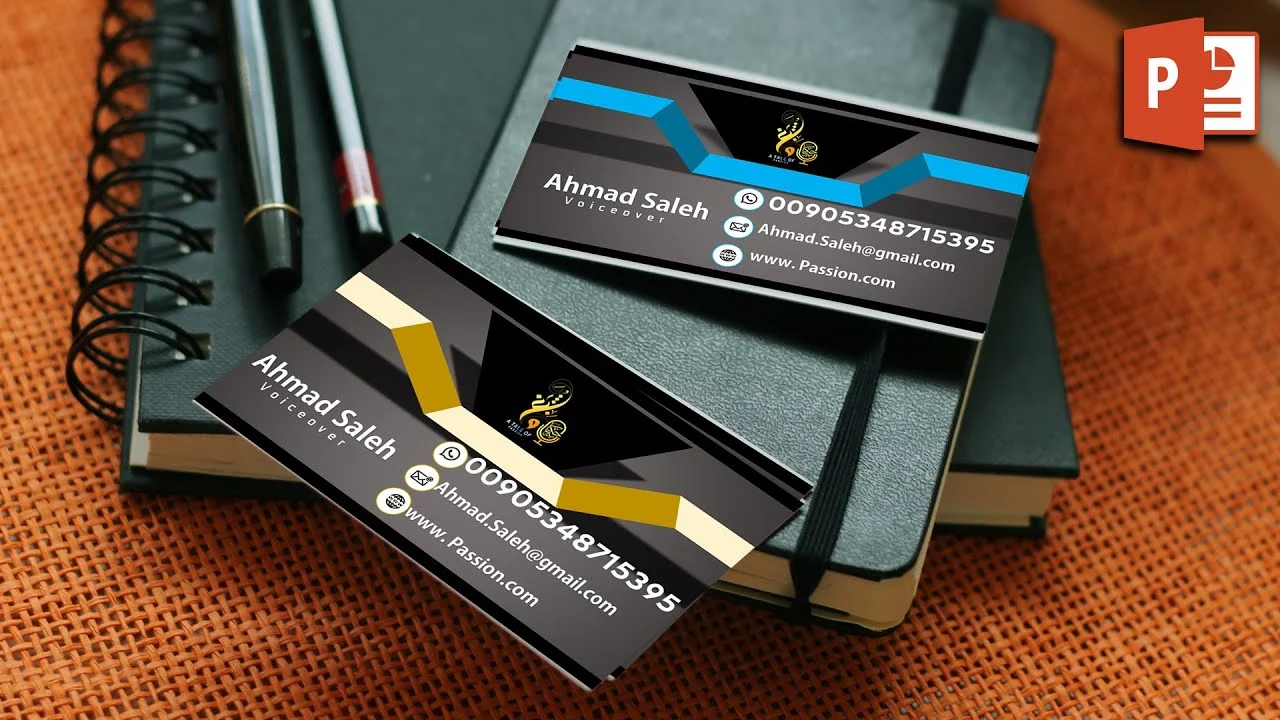 maxresdefault - 2023-06-07T160630.563 كرت فيزيت في برنامج بوربوينت - Design business card In PowerPoint
