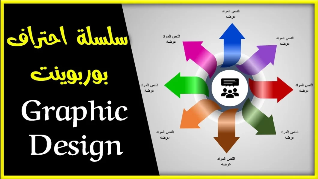 تصميم الشرائح المتحركة في PowerPoint - تصميم ثمانية خيارات أسهم Infographics