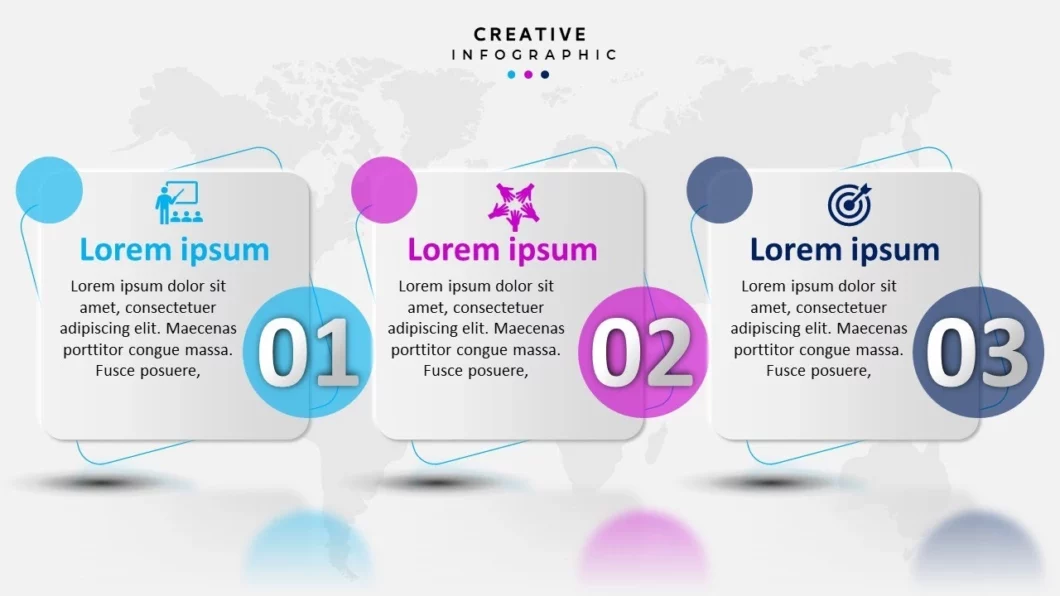 انفوجرافيك احترافي لثلاث خيارات للمبتدئين في برنامج بوربوينت