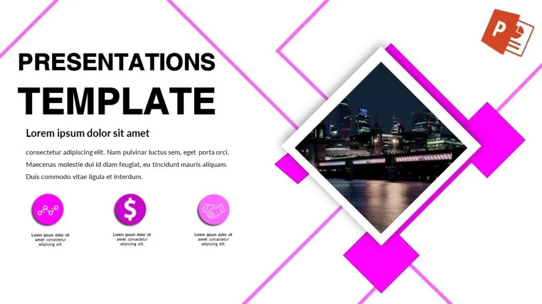 شريحة افتتاحية مميزة لعرض المشاريع في برنامج بوربوينت