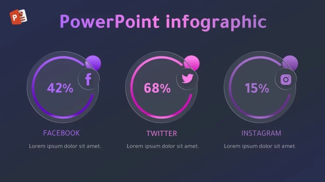 انفوجرافيك ثلاث خيارات مميزة متحركة في برنامج بوربوينت