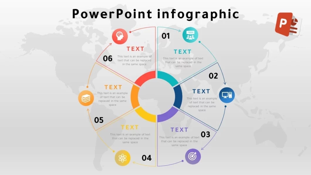 تصميم ستة خيارات انفوجرافيك احترافية في برنامج بوربوينت