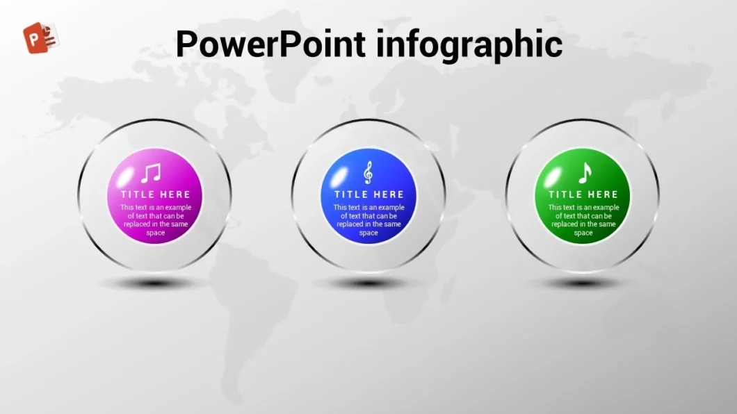 انفوجرافيك  ثلاث خيارات مميزة متحركة في برنامج بوربوينت