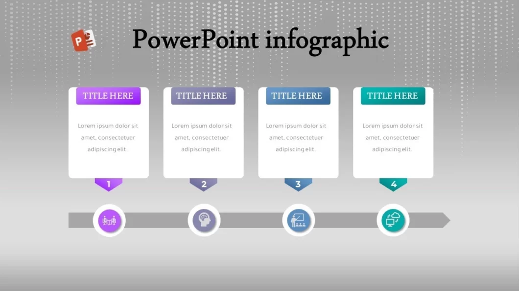 انفوجرافيك أربعة خيارات مميزة متحركة في برنامج بوربوينت