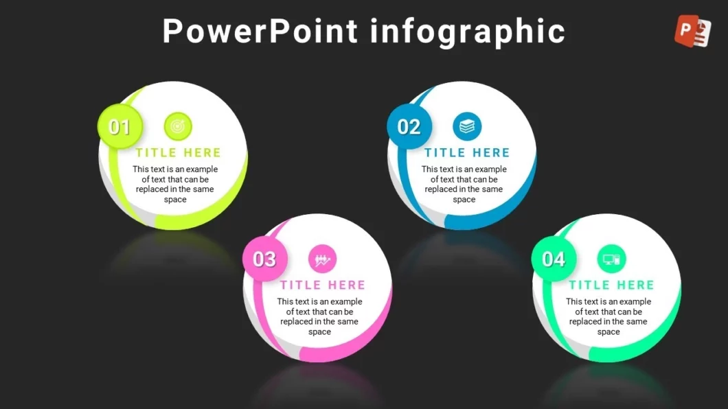 انفوجرافيك أربعة خيارات مميزة متحركة في برنامج بوربوينت