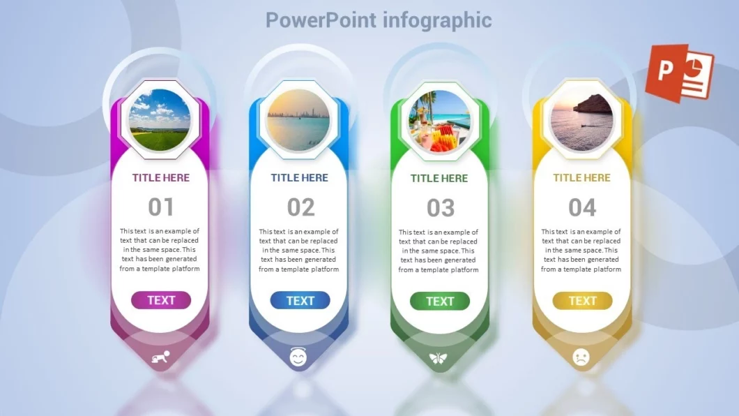انوفوجرافيك  أربع خيارات في برنامج بوربوينت لعرض الأفكار