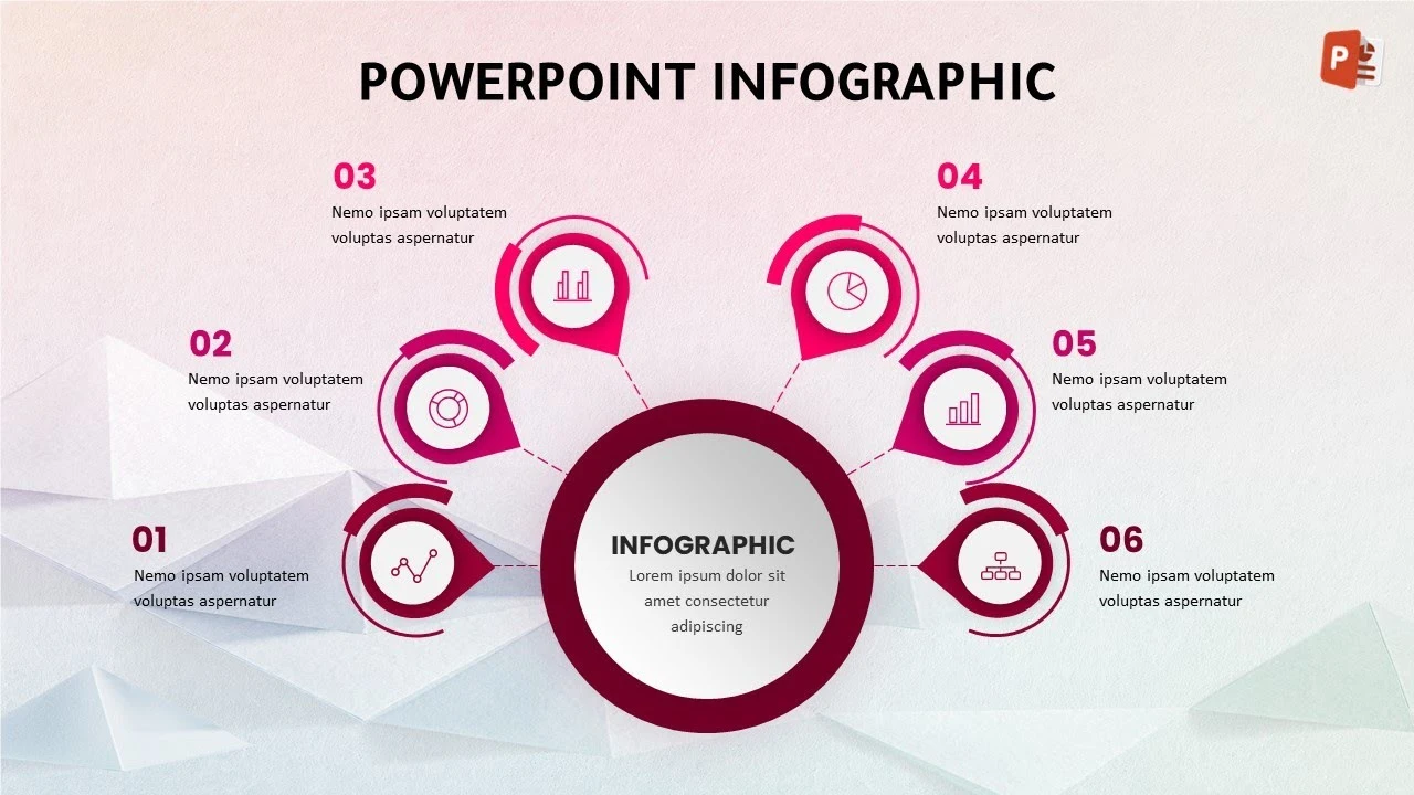 ستة خيارات انفوجرافيك مميزة متحركة للمشاريع في برنامج بوربوينت