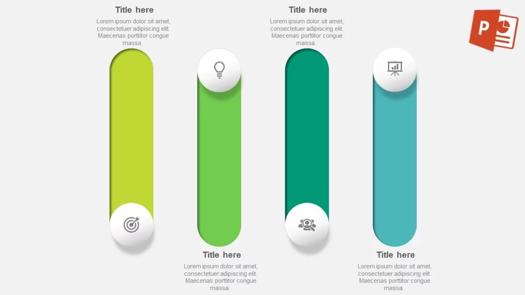 انفوجرافيك أربع خيارات متحركة في برنامج بوربوينت