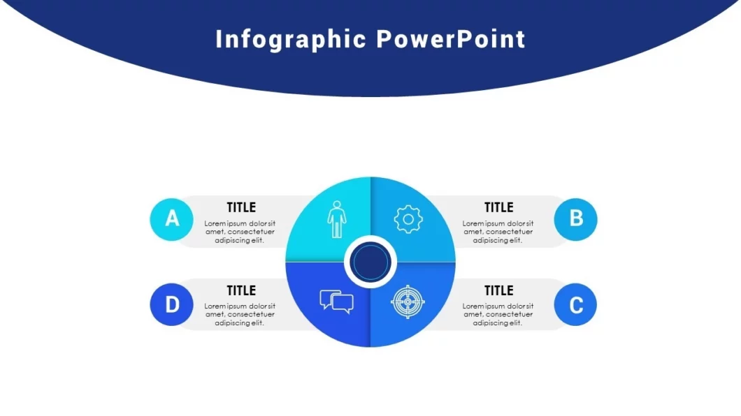 أربعة خيارات انفوجرافيك في برنامج بوربوينت مميزة مع التحريك