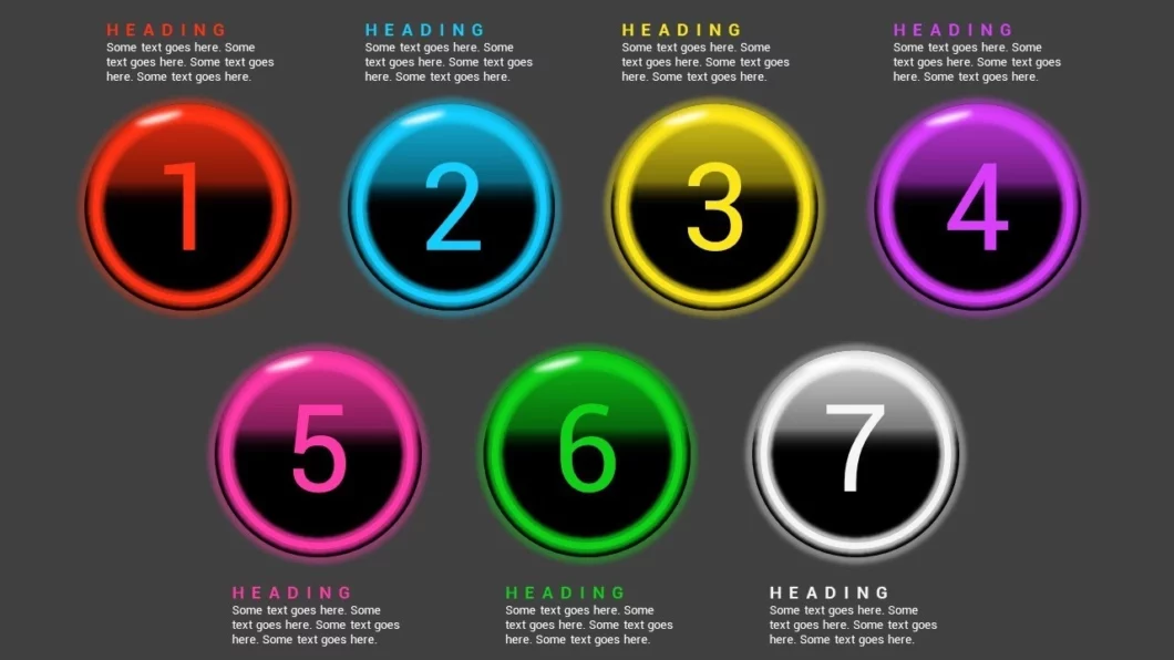 انفوجرافيك سبعة خيارات في برنامج بوربوينت مع التحريك