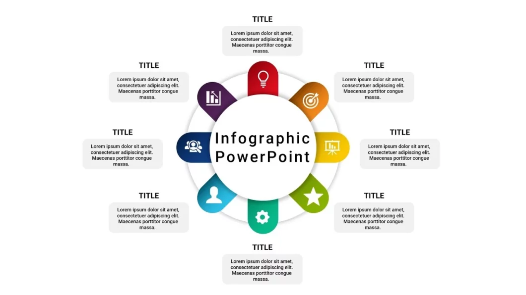 انفوجرافيك ثمانية خيارات في برنامج بوربوينت لعرض الأفكار
