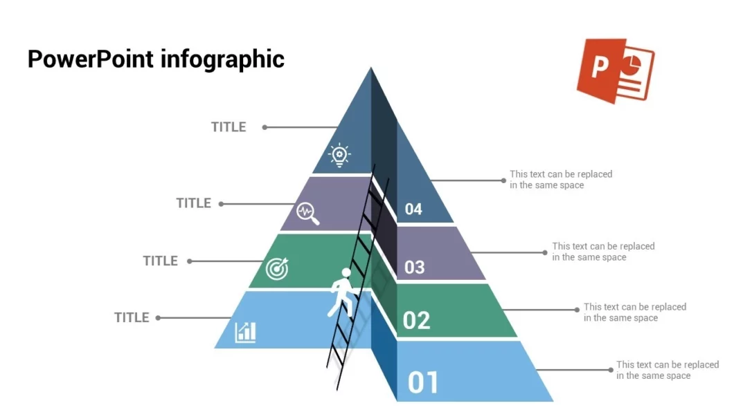 انفوجرافيك  أربع خيارات متحركة في برنامج بوربوينت
