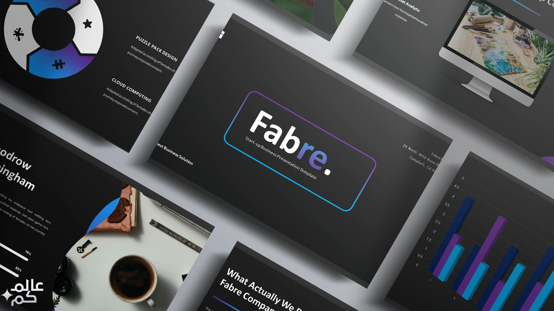 المصغرة (54) قالب بوربوينت 36 شريحة للمشاريع الاحترافية مع ملحقات تصميم متميزة وشرائح انفوجرافيك لعرض الأفكار مع أجمل الثيمات اللونية