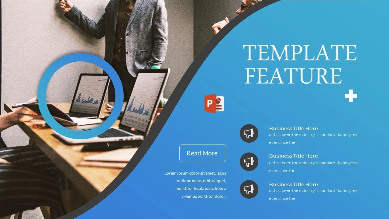 شريحة افتتاحية مميزة للمشاريع في برنامج بوربوينت