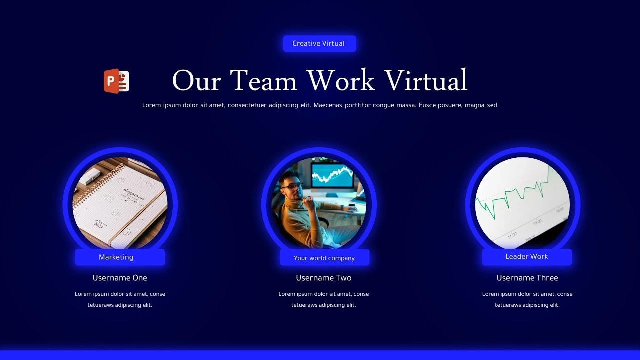 تصميم شريحة مميزة ثلاثة خيارات للمشاريع في برنامج بوربوينت