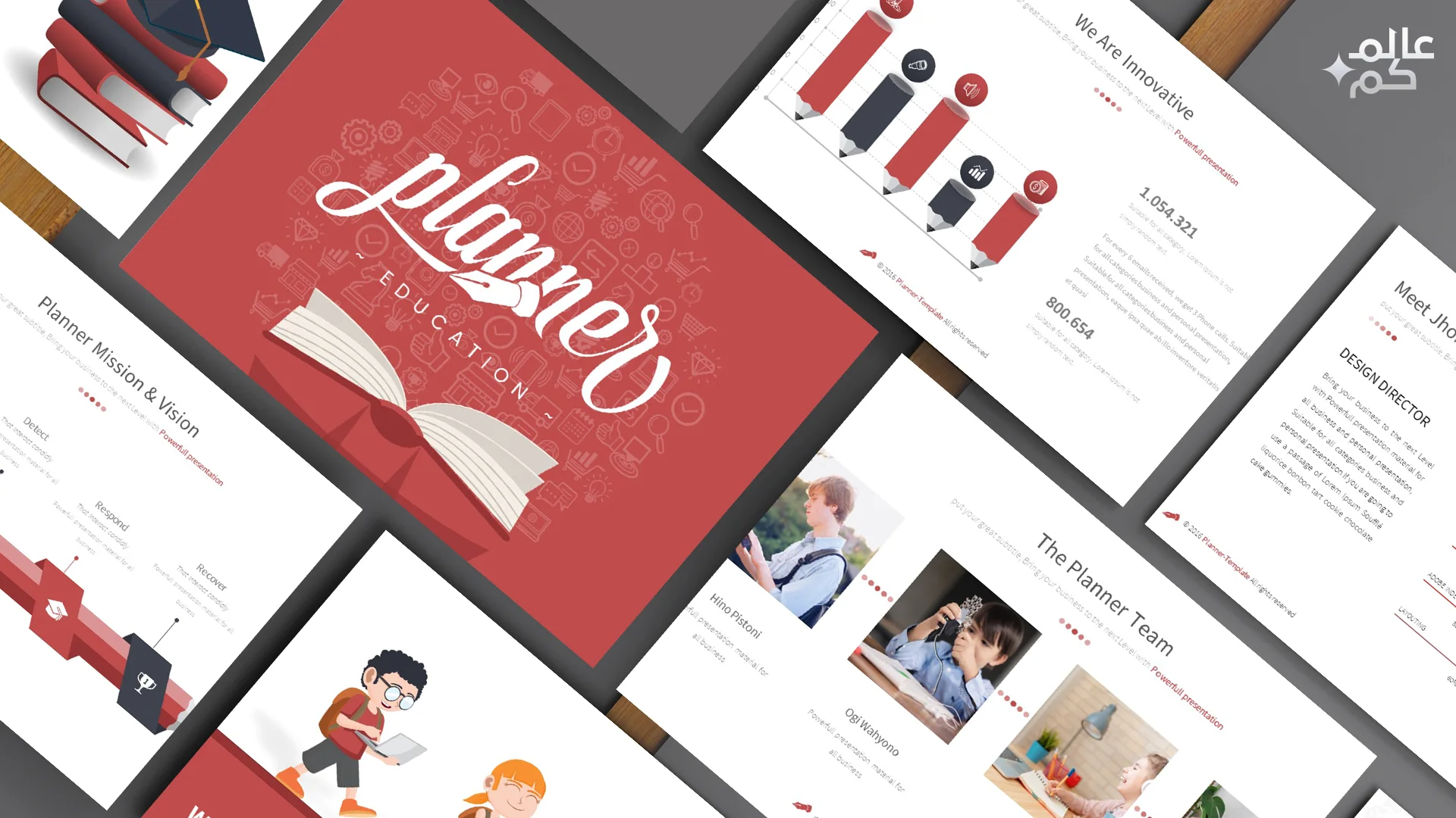 قالب بوربوينت 160 شريحة للمشاريع والدروس التعليمية مع ملحقات تصميم متميزة وشرائح انفوجرافيك لعرض الأفكار