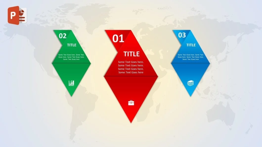 انفوجرافيك ثلاثة خيارات احترافية للمشاريع لعرض الافكار في برنامج بوربوينت