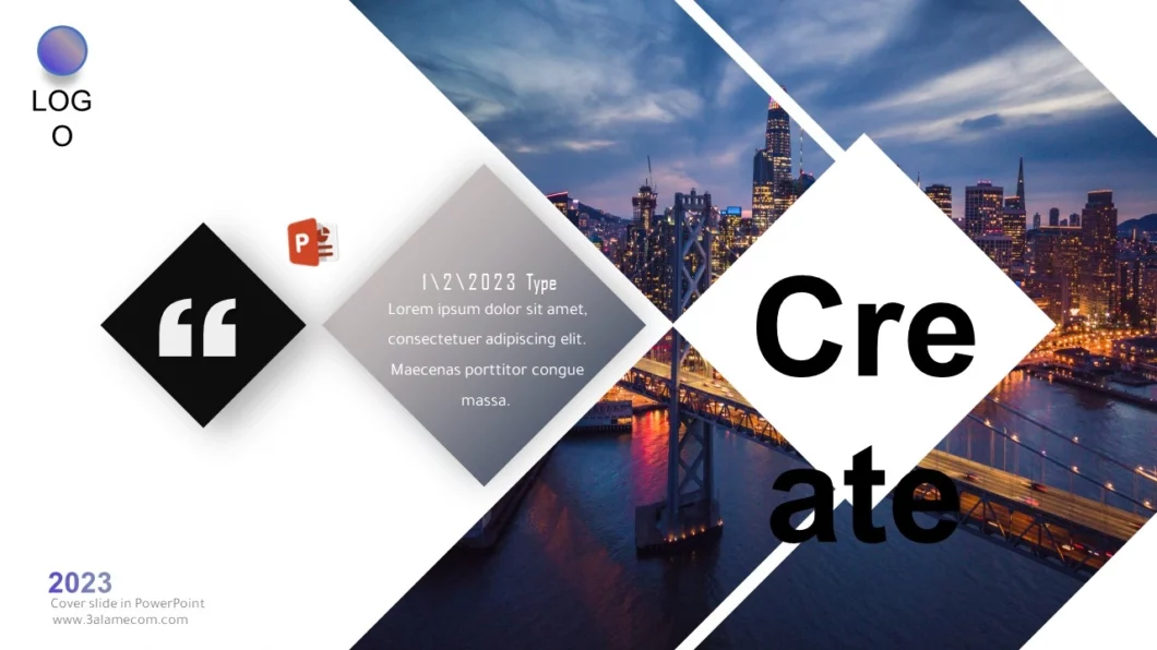 شريحة افتتاحية مميزة للمشاريع في برنامج بوربوينت