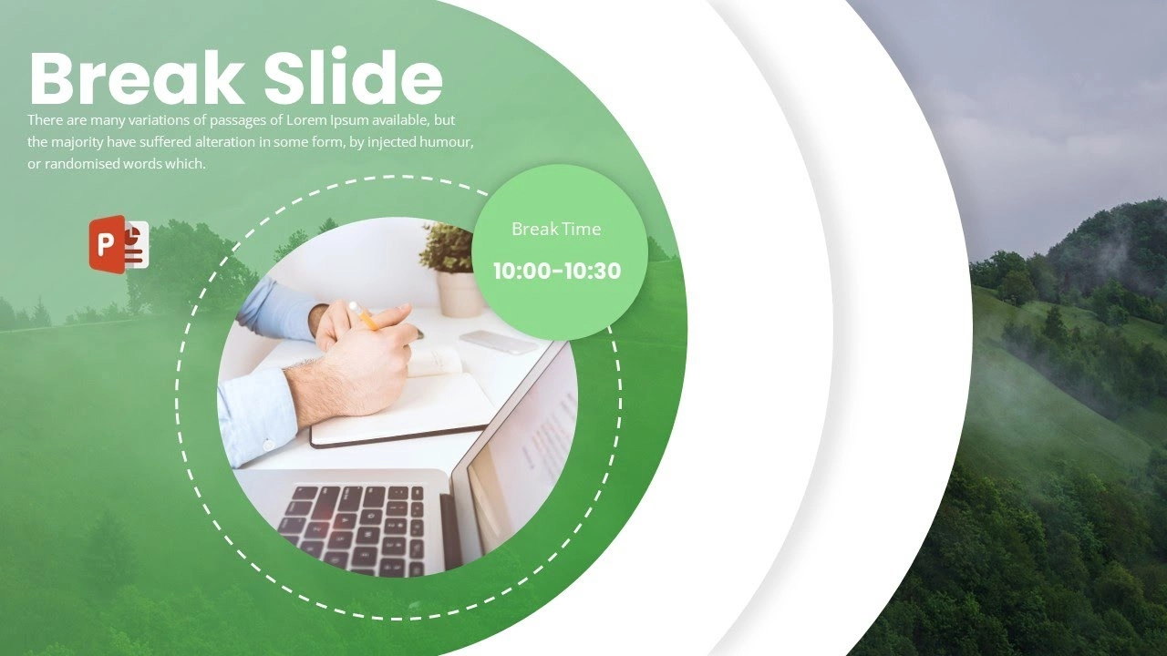 شريحة مميزة لعرض المشارع في برنامج بوربوينت