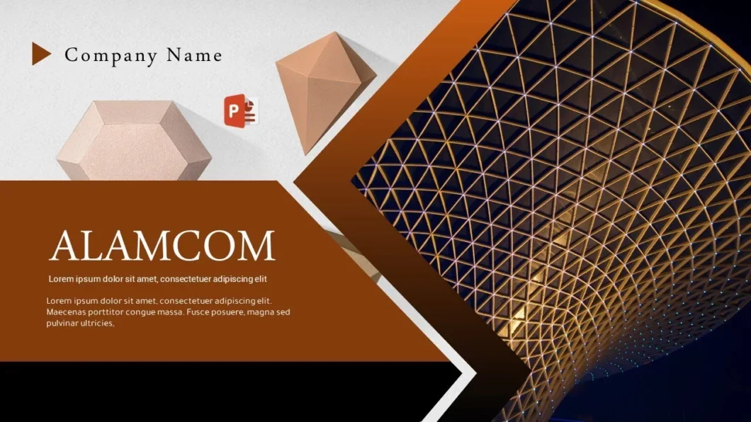 شريحة افتتاحية مميزة للمشاريع في برنامج بوربوينت