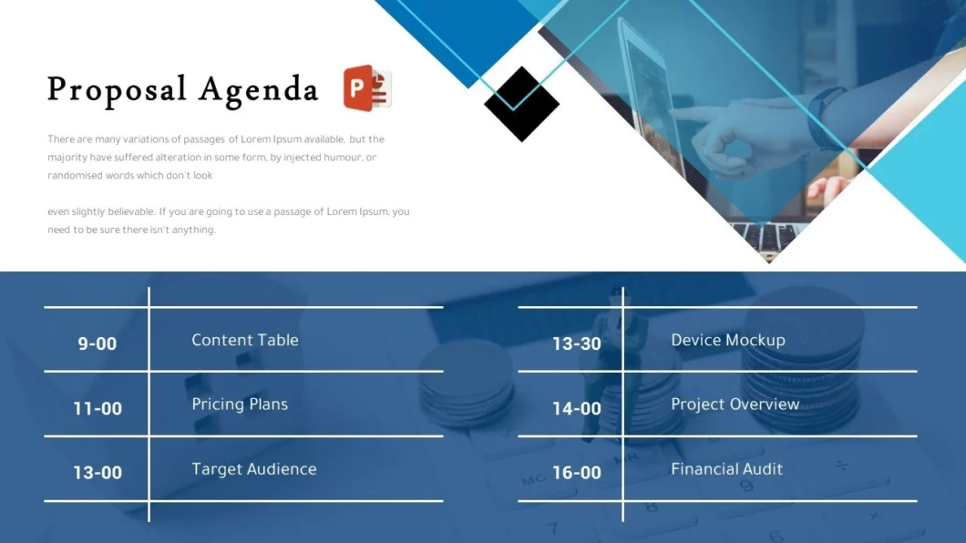 شريحة مميزة للمشاريع في برنامج بوربوينت لعرض الأفكار