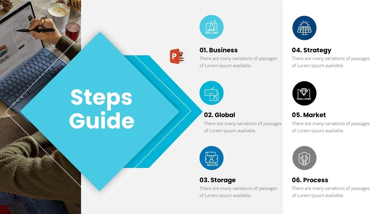 تصميم شريحة مميزة للمشاريع في برنامج بروبوينت لعرض الأفكار