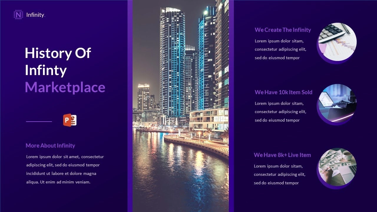 شريحة افتتاحية مميزة للمشاريع في برنامج بوربوينت