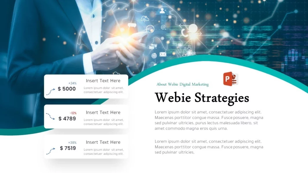 شريحة احترافية مميزة للمشاريع في برنامج بوربوينت