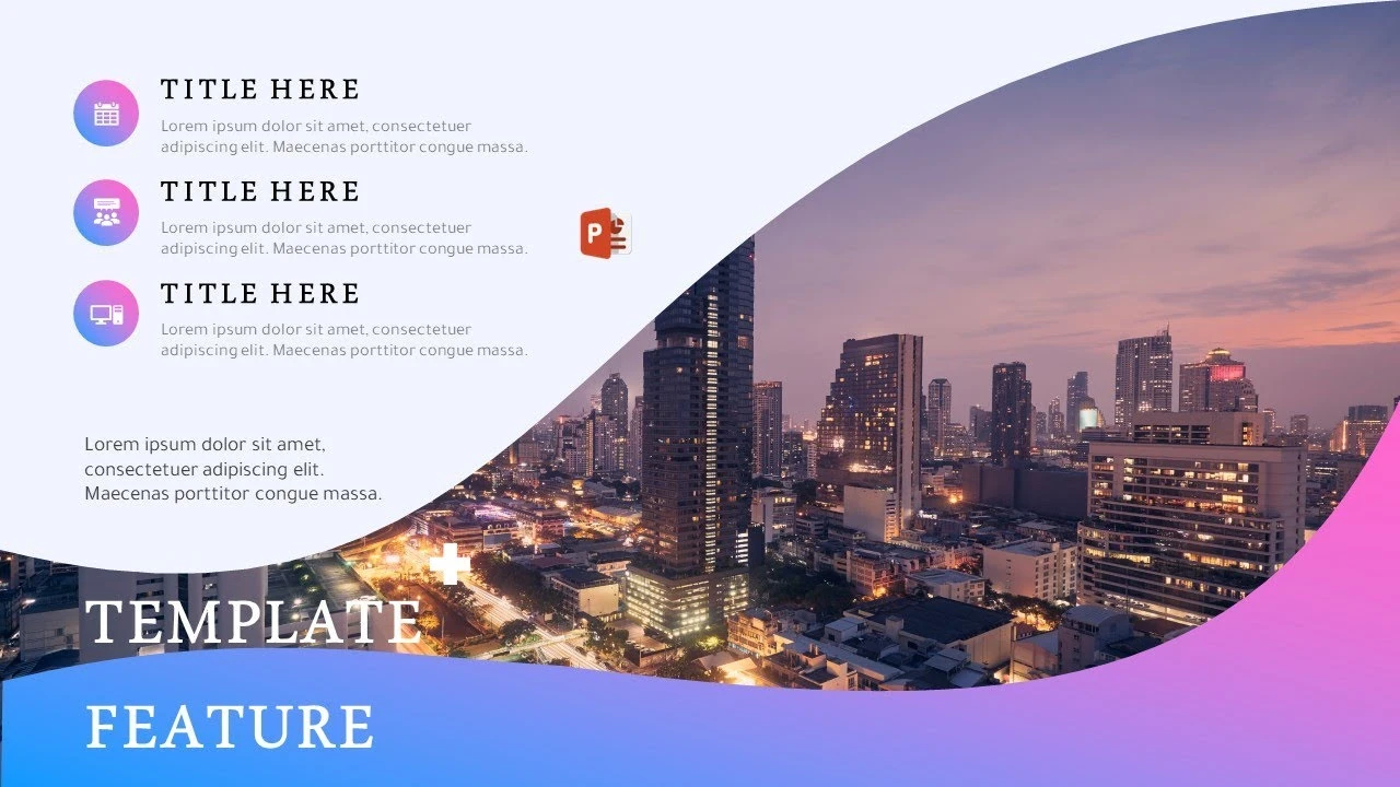 شريحة افتتاحية مميزة للمشاريع في برنامج بوربوينت