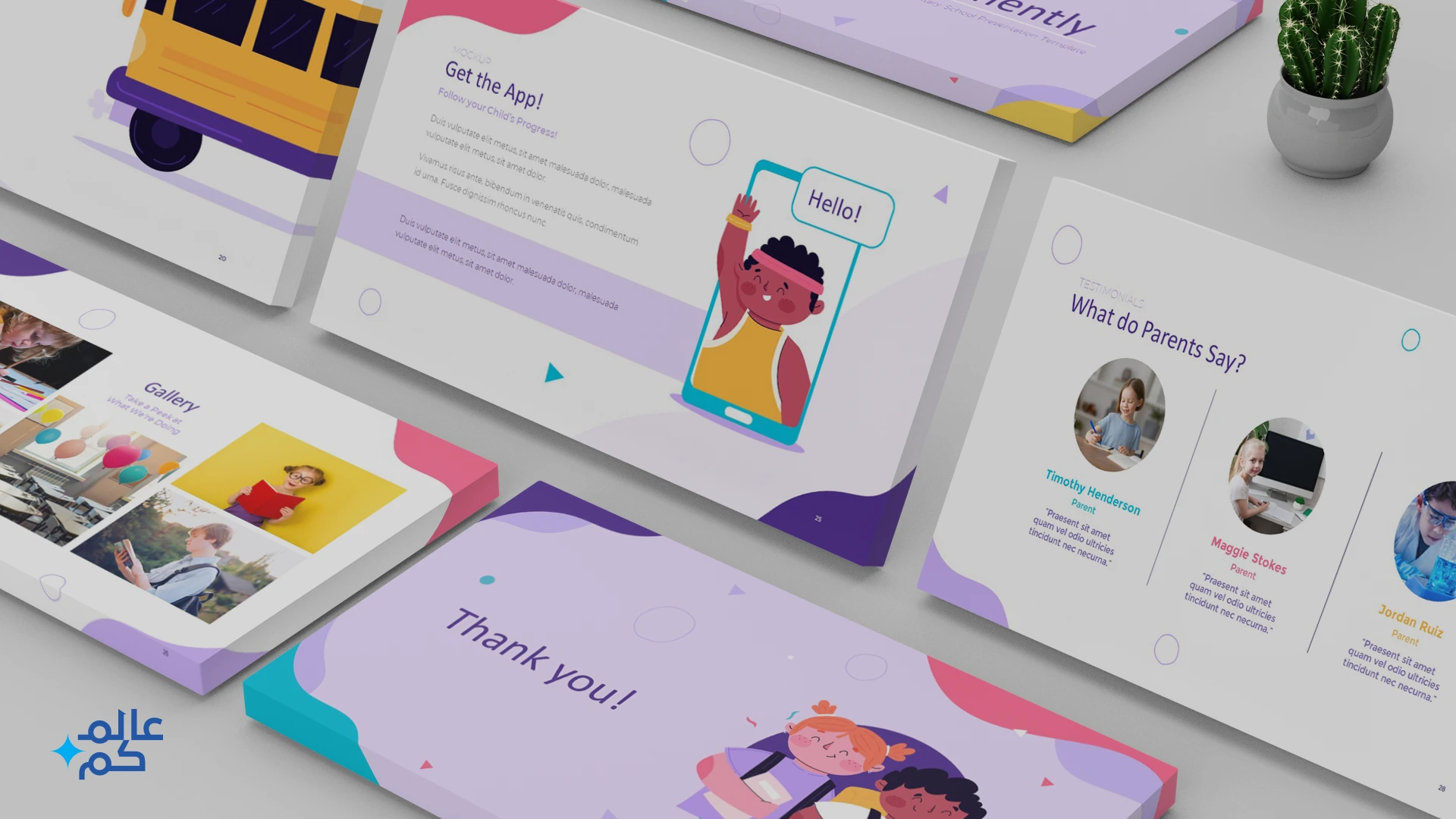 قالب بوربوينت 31 شريحة للدروس التعليمة بأكثر من ثيم لوني مع ملحقات تصميم متميزة وشرائح انفوجرافيك لعرض الأفكار