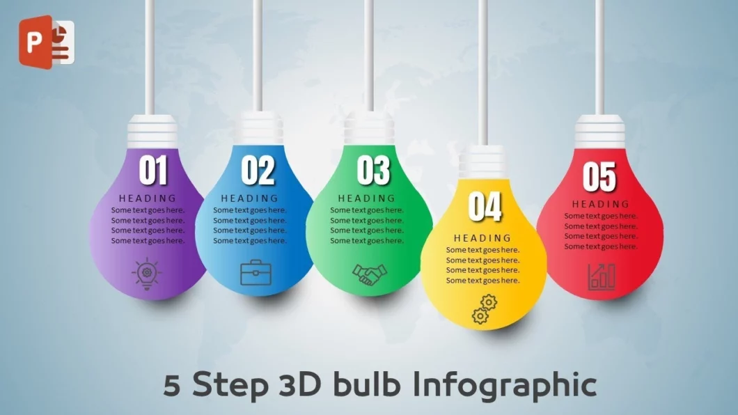 خمسة خيارات انفوجرافيك في برنامج بوربوينت