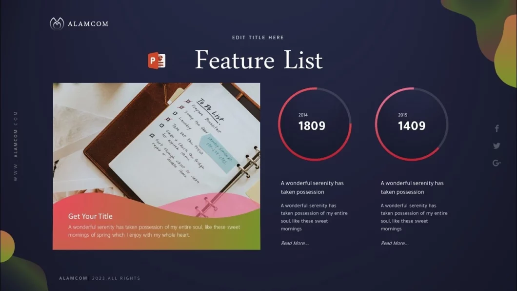 تصميم شريحة افتتاحية للمشاريع في برنامج بوربوينت