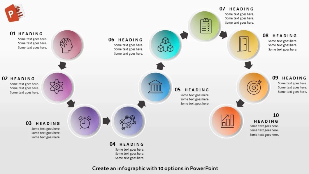 عشرة خيارات انفوجرافيك احترافية في برنامج بوربوينت