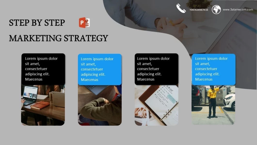 قائمة استراتيجية للتسويق الرقمي في برنامج بوربوينت