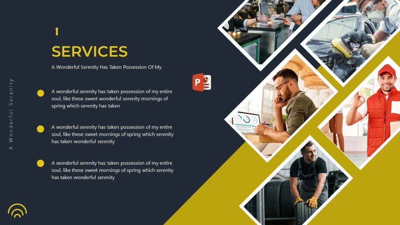 شريحة مميزة لعرض الصور للمشاريع في برنامج بوربوينت