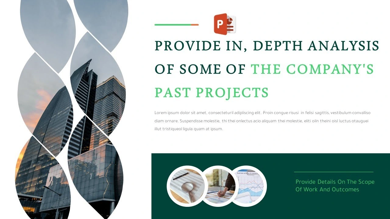 شريحة افتتاحية احترافية للمشاريع في برنامج بوربوينت