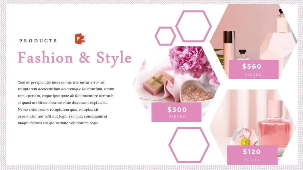 شريحة مميزة لعرض المنتجات في برنامج بوربوينت