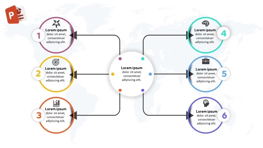 انفوجرافيك ستة خيارات مميزة في برنامج بوربوينت